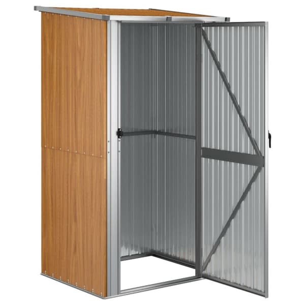 vidaXL Trädgårdsskjul brun 118,5x97x209,5 cm galvaniserat stål