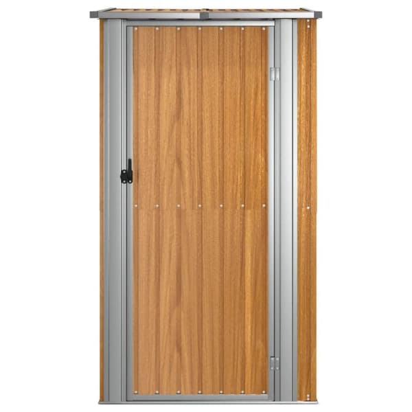 vidaXL Trädgårdsskjul brun 118,5x97x209,5 cm galvaniserat stål