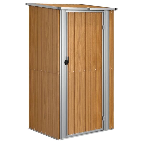 vidaXL Trädgårdsskjul brun 118,5x97x209,5 cm galvaniserat stål