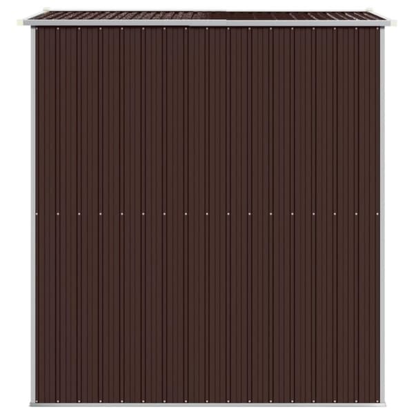 vidaXL Trädgårdsskjul mörkbrun 192x191x223 cm galvaniserat stål
