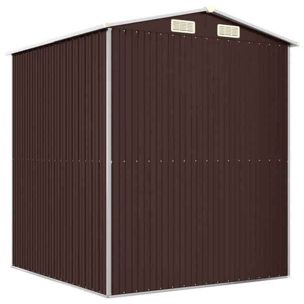 vidaXL Trädgårdsskjul mörkbrun 192x191x223 cm galvaniserat stål