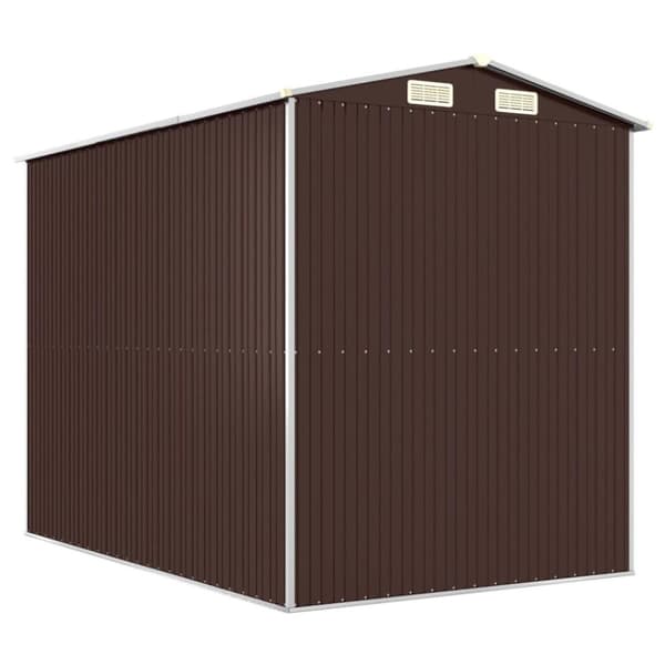vidaXL Trädgårdsskjul mörkbrun 192x274x223 cm galvaniserat stål