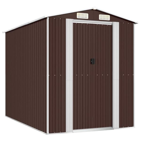 vidaXL Trädgårdsskjul mörkbrun 192x274x223 cm galvaniserat stål