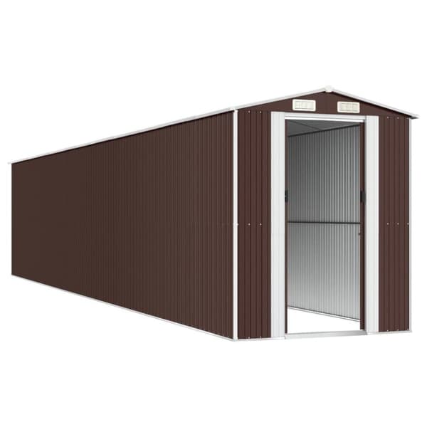 vidaXL haveskur 192x1021x223 cm galvaniseret stål mørkebrun