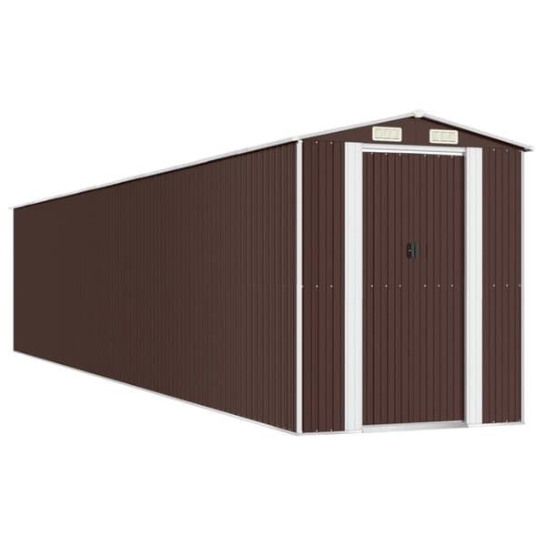 vidaXL haveskur 192x1021x223 cm galvaniseret stål mørkebrun