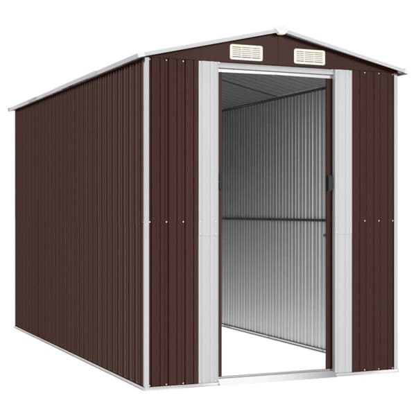 vidaXL haveskur 192x357x223 cm galvaniseret stål mørkebrun