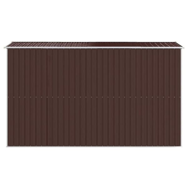 vidaXL haveskur 192x357x223 cm galvaniseret stål mørkebrun