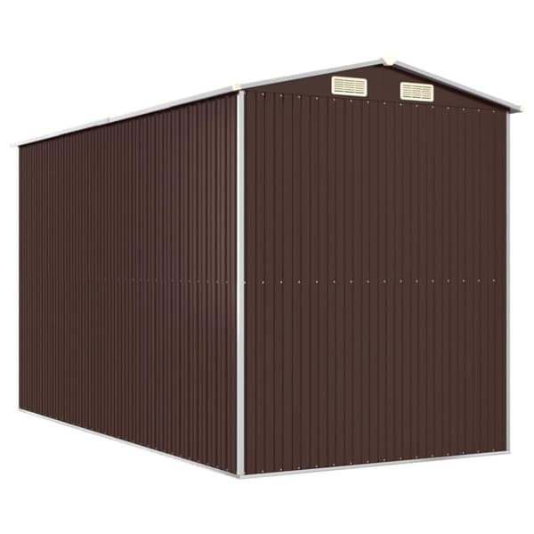 vidaXL haveskur 192x357x223 cm galvaniseret stål mørkebrun