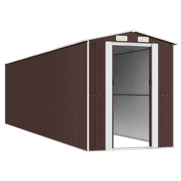 vidaXL haveskur 192x772x223 cm galvaniseret stål mørkebrun