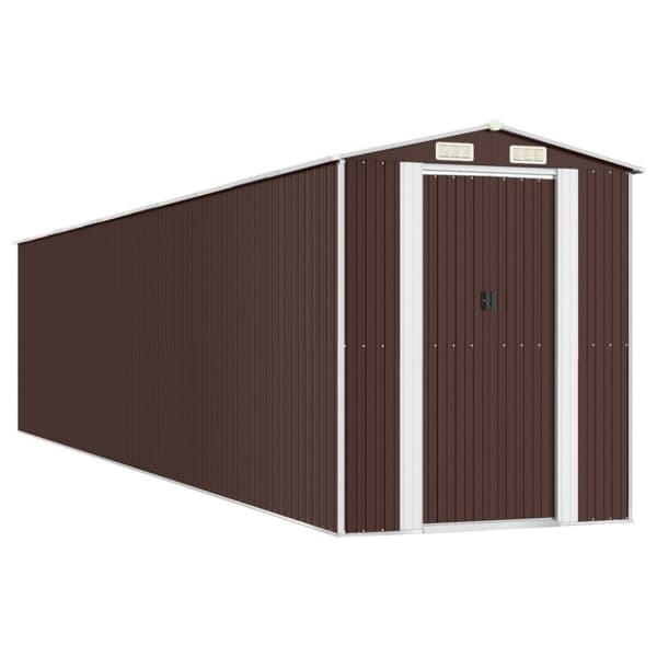 vidaXL haveskur 192x938x223 cm galvaniseret stål mørkebrun