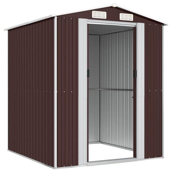 vidaXL haveskur 192x191x223 cm galvaniseret stål mørkebrun