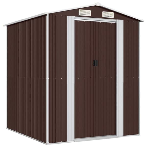 vidaXL haveskur 192x191x223 cm galvaniseret stål mørkebrun