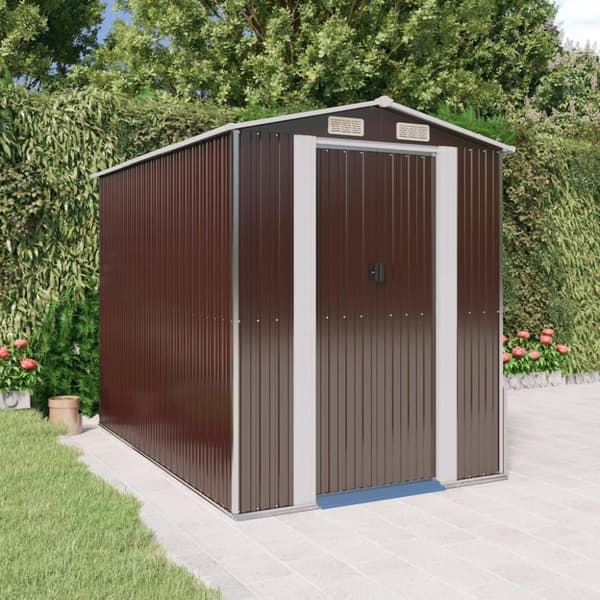 vidaXL haveskur 192x274x223 cm galvaniseret stål mørkebrun