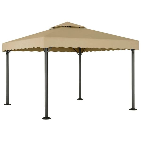 vidaXL pavillon 3x3 m aluminium og stål gråbrun