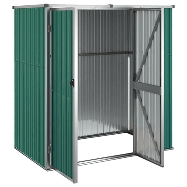 vidaXL Trädgårdsskjul grön 161x89x161 cm galvaniserat stål