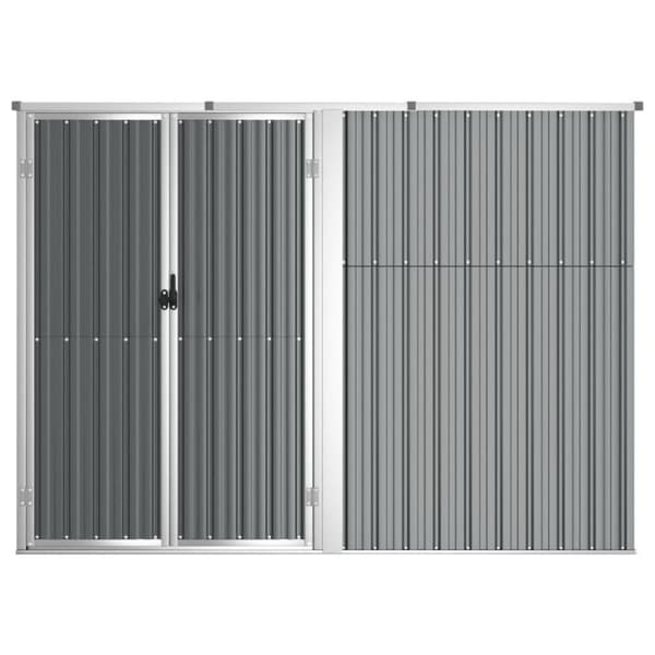 vidaXL Trädgårdsskjul grå 225x89x161 cm galvaniserat stål