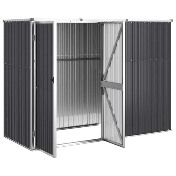 vidaXL redskabsskur til haven 225x89x161 cm galvaniseret stål antracit
