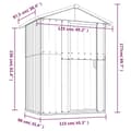 Miniatyrbillede 9 af 9: vidaXL haveskur 126x97,5x177 cm galvaniseret stål antracitgrå
