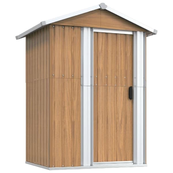 vidaXL Trädgårdsskjul brun 126x97,5x177 cm galvaniserat stål