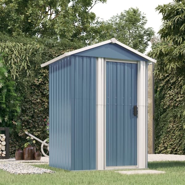 vidaXL Trädgårdsskjul grå 126x97,5x177 cm galvaniserat stål