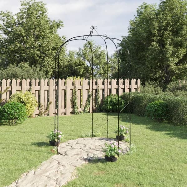 vidaXL havebue Ø180x255 cm stål sort