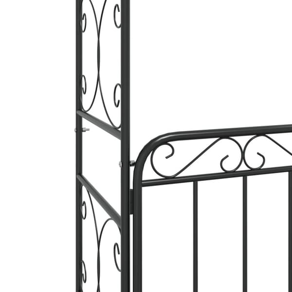 vidaXL Puutarhakaari portilla musta 108x45x235 cm teräs