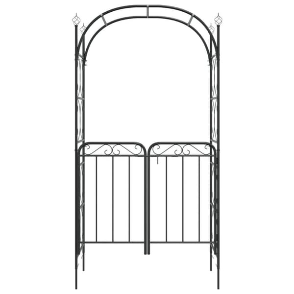 vidaXL Puutarhakaari portilla musta 108x45x235 cm teräs