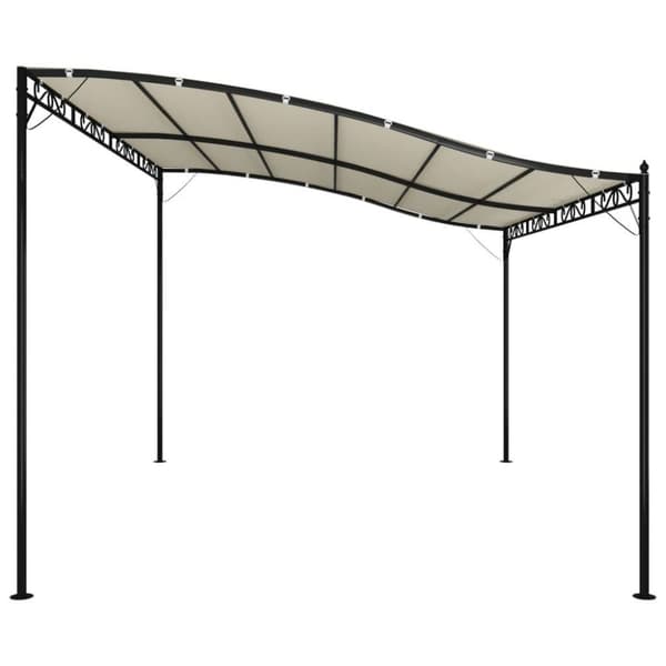 vidaXL baldakin 4x3 m 180 g/m² stof og stål cremefarvet