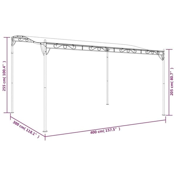 vidaXL baldakin 4x3 m 180 g/m² stof og stål cremefarvet