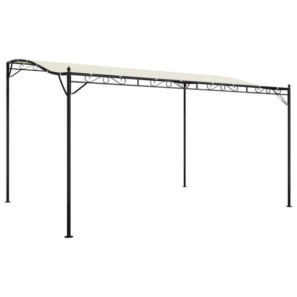 vidaXL baldakin 4x3 m 180 g/m² stof og stål cremefarvet