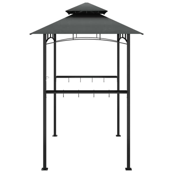 vidaXL Grilltelt med sidehyller antrasitt 240x150x243 cm stål