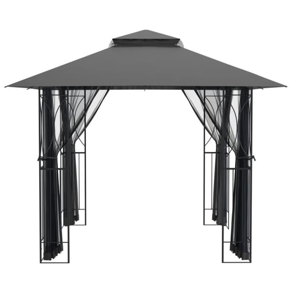 vidaXL pavillon med sidevægge 300x300x270 cm stål antracitgrå