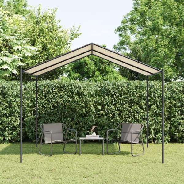 vidaXL Telttakatos beige 3x3 m teräs ja kangas