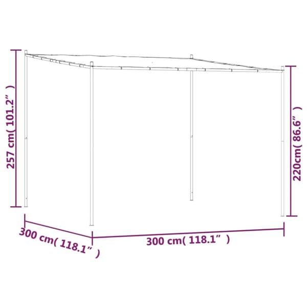 vidaXL Festtelt antrasitt 3x3 m 180 g/m² stoff og stål
