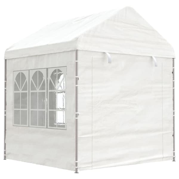 vidaXL Paviljong med tak vit 2,28x2,23x2,69 m polyeten
