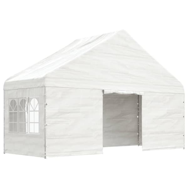 vidaXL pavillon med tag 6,69x5,88x3,75 m polyethylen hvid