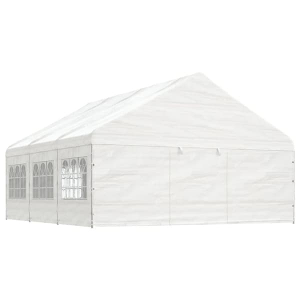 vidaXL Paviljong med tak vit 6,69x5,88x3,75 m polyeten