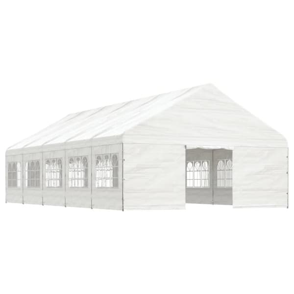vidaXL Huvimaja katolla valkoinen 11,15x5,88x3,75 m polyeteeni