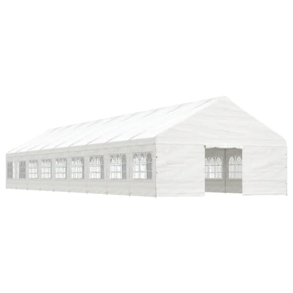 vidaXL pavillon med tag 20,07x5,88x3,75 m polyethylen hvid