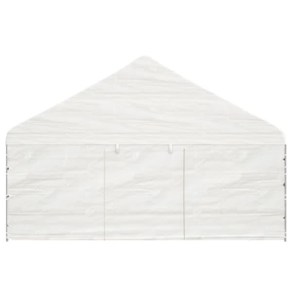 vidaXL pavillon med tag 13,38x5,88x3,75 m polyethylen hvid