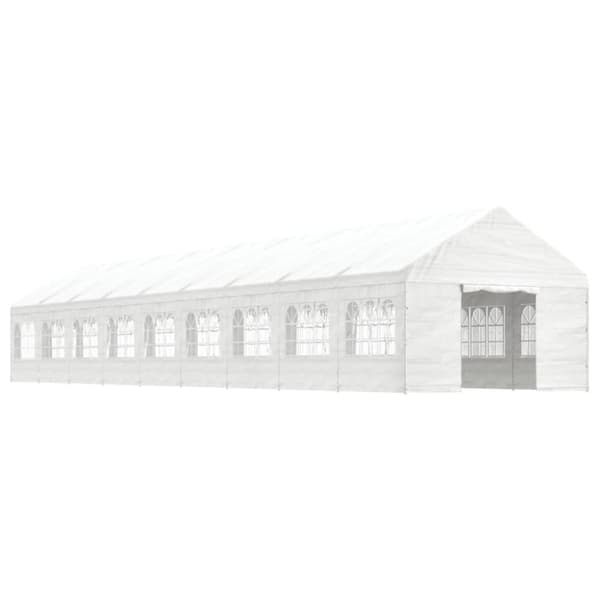 vidaXL Paviljong med tak vit 20,07x4,08x3,22 m polyeten