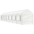 Miniatyrbilde 1 av 8: vidaXL Paviljong med tak hvit 15,61x2,28x2,69 m polyetylen