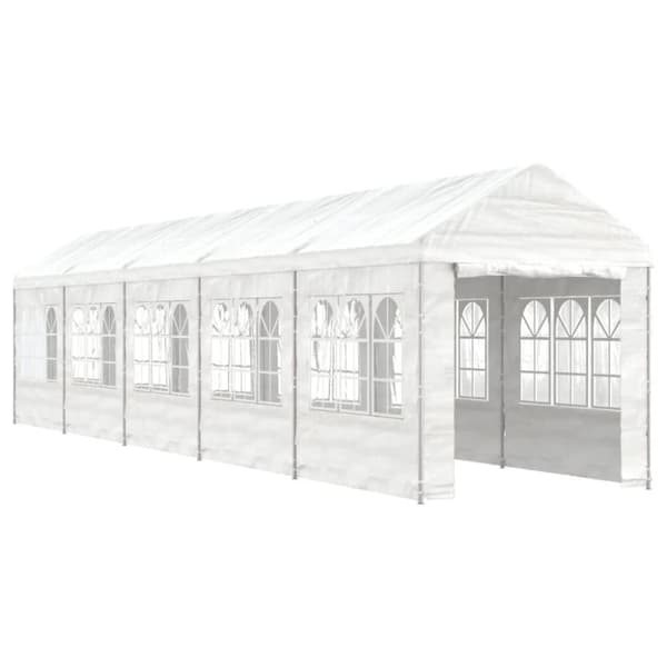 vidaXL pavillon med tag 11,15x2,28x2,69 m polyethylen hvid