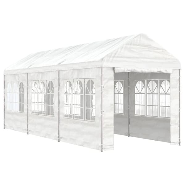 vidaXL Paviljong med tak vit 6,69x2,28x2,69 m polyeten