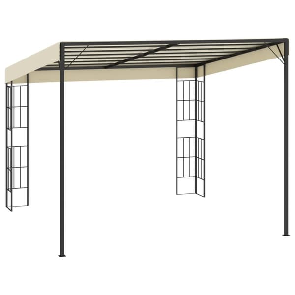 vidaXL Veggmontert paviljong 3x3 m kremhvit stoff