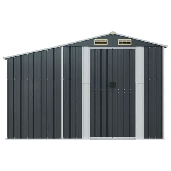 vidaXL Trädgårdsskjul antracit 277x93x179 cm galvaniserat stål