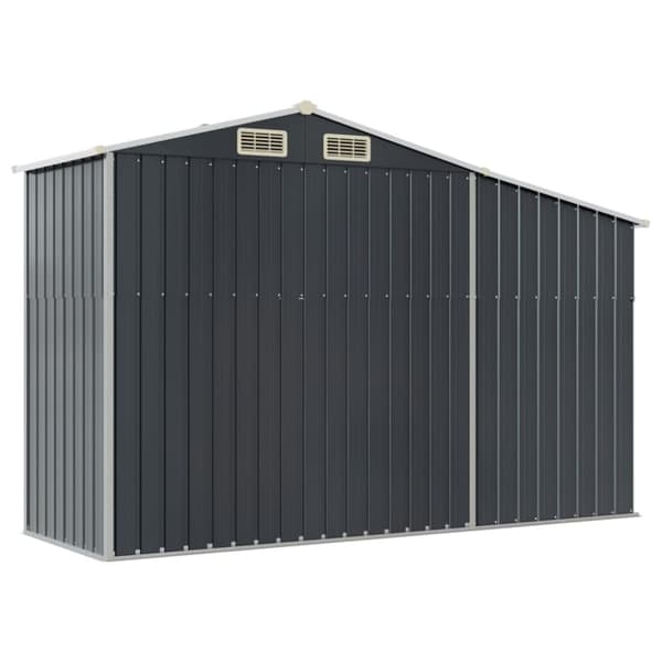 vidaXL Trädgårdsskjul antracit 277x93x179 cm galvaniserat stål