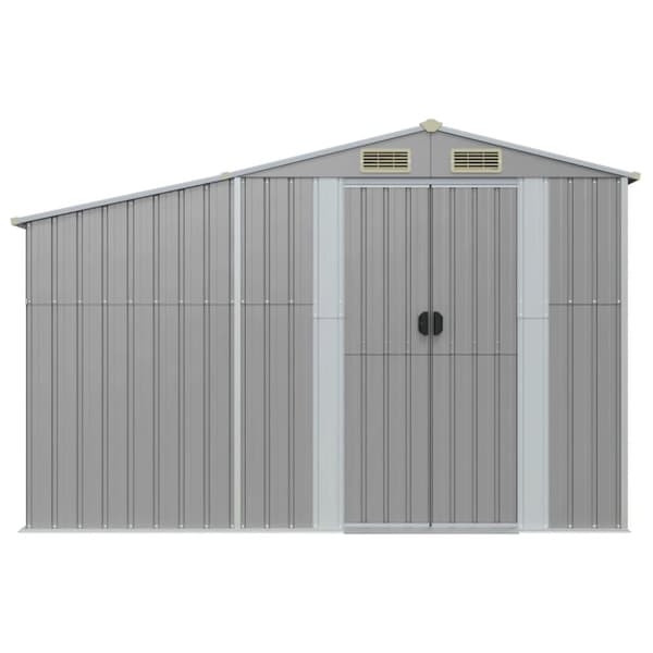 vidaXL haveskur 277x93x179 cm galvaniseret stål grå