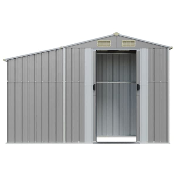 vidaXL haveskur 277x93x179 cm galvaniseret stål grå