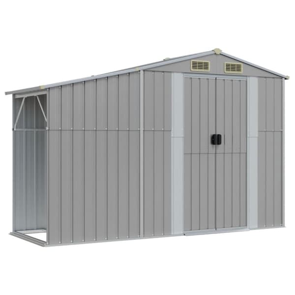 vidaXL haveskur 277x93x179 cm galvaniseret stål grå